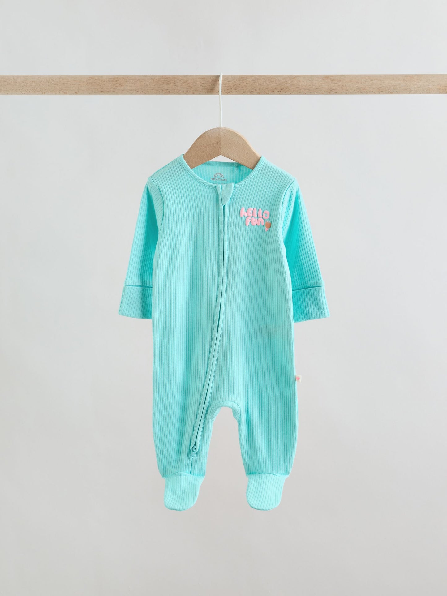 Coral/Purple Two Way Zip Baby Sleepsuits 3 Pack (0mths-2yrs) image 8