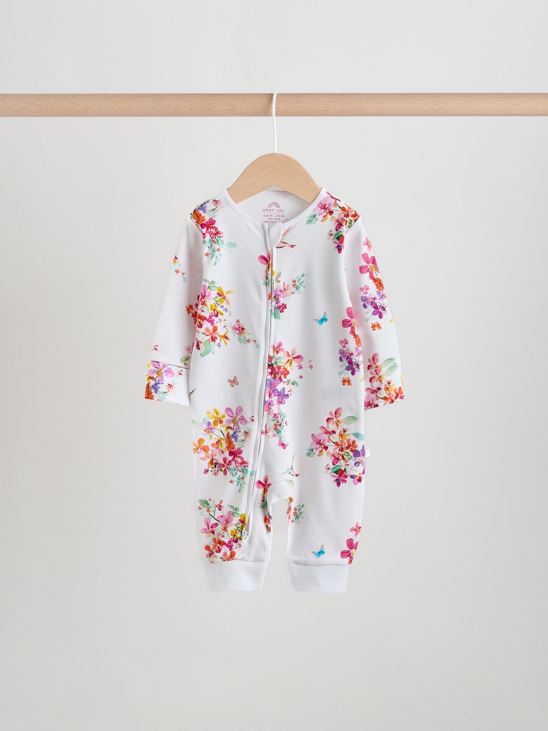 Bright Two Way Zip Baby Sleepsuits 3 Pack (0mths-3yrs) image 3