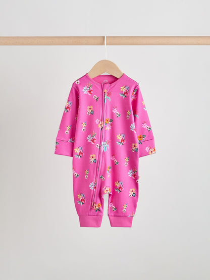 Bright Two Way Zip Baby Sleepsuits 3 Pack (0mths-3yrs) image 4