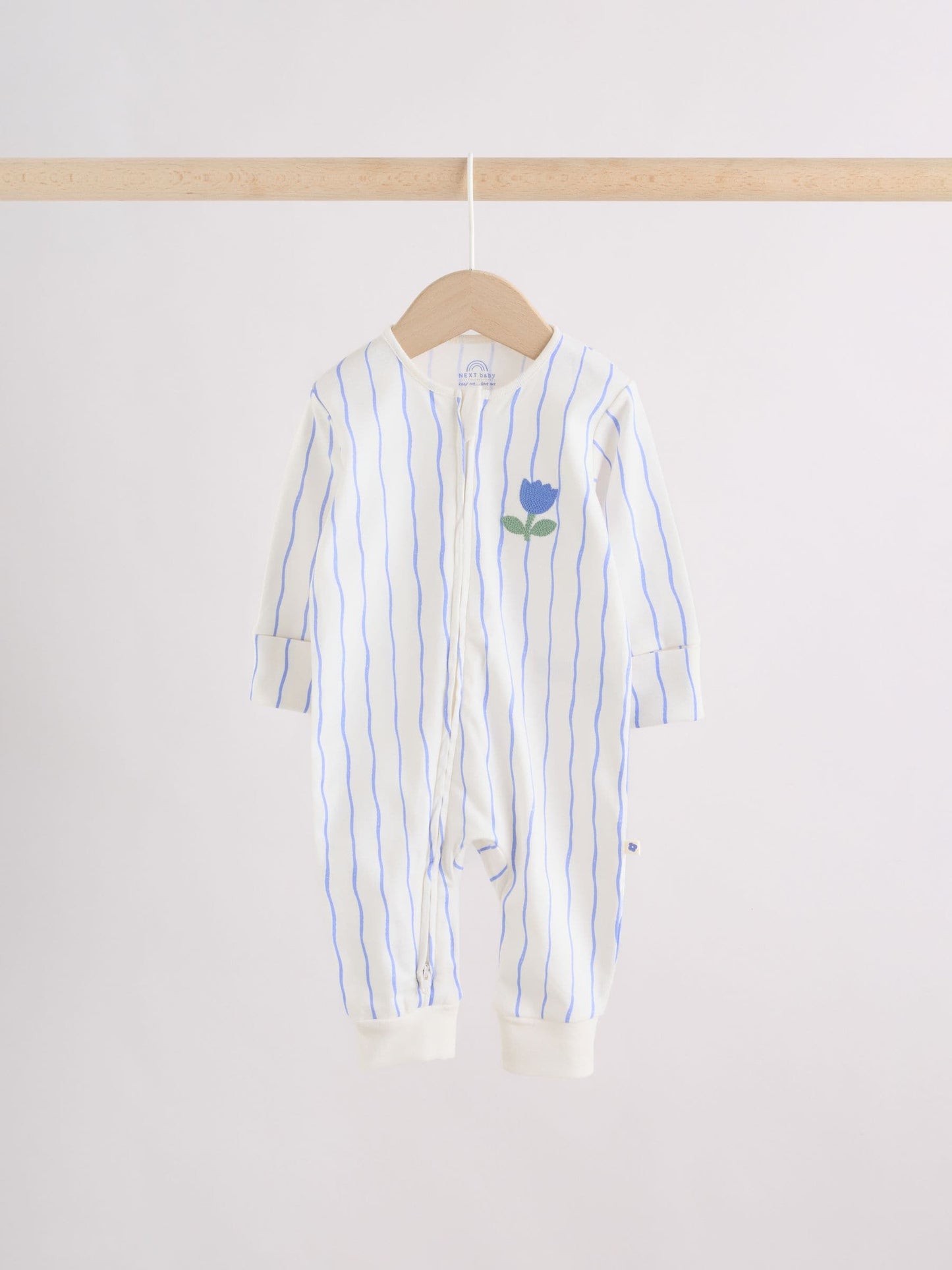 Blue Baby Sleepsuits 3 Pack (0mths-3yrs) image 3