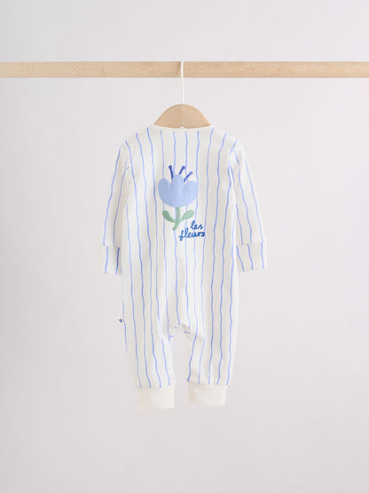 Blue Baby Sleepsuits 3 Pack (0mths-3yrs) image 4