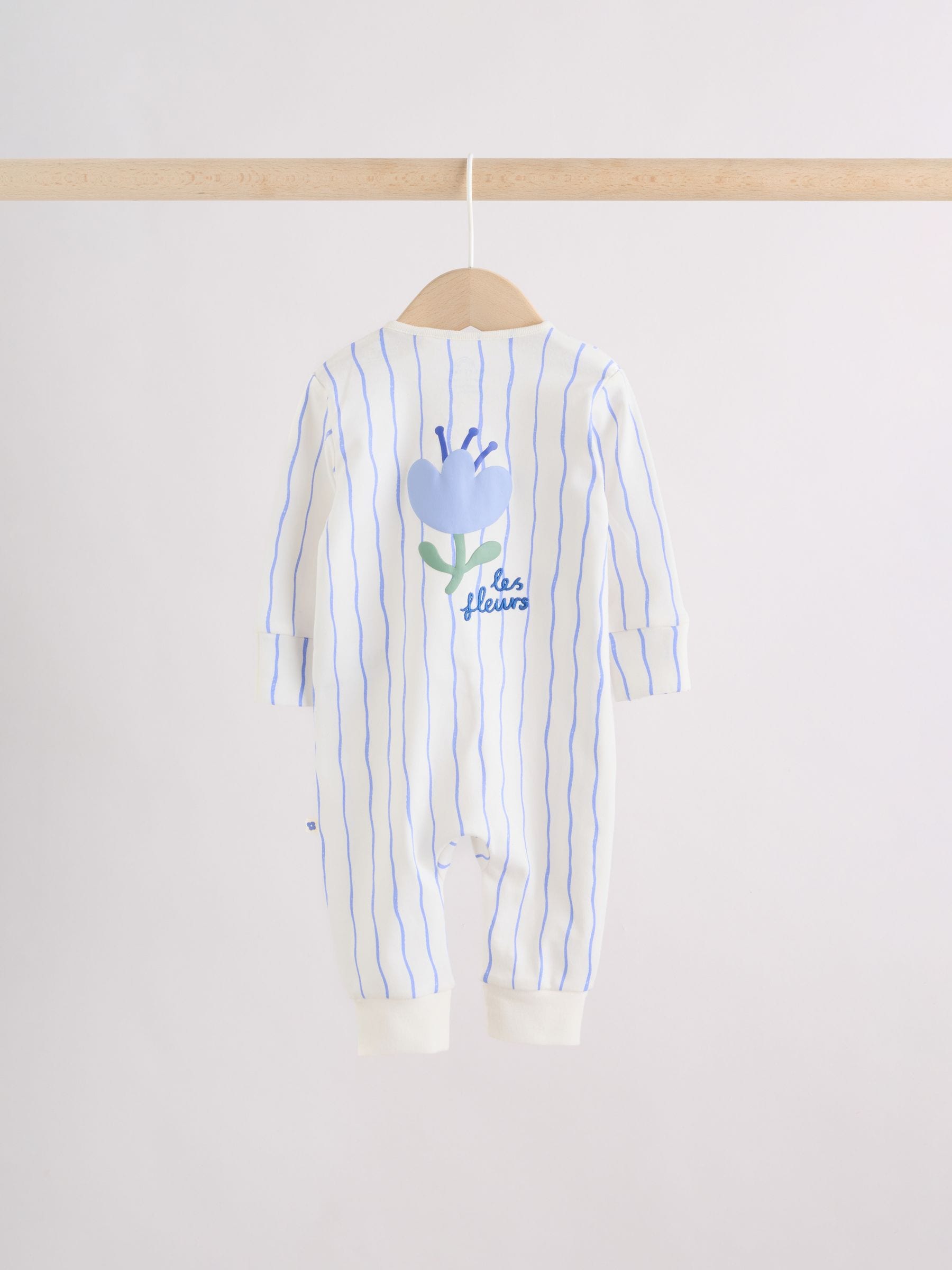 Blue Baby Sleepsuits 3 Pack (0mths-3yrs) image 7