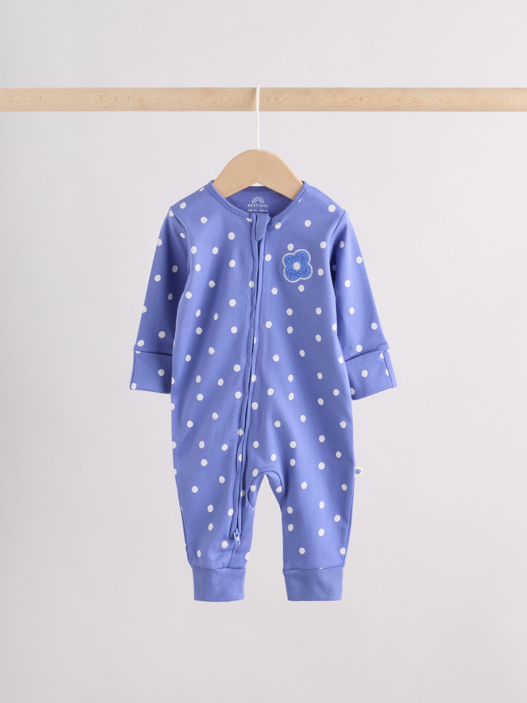 Blue Baby Sleepsuits 3 Pack (0mths-3yrs) image 5