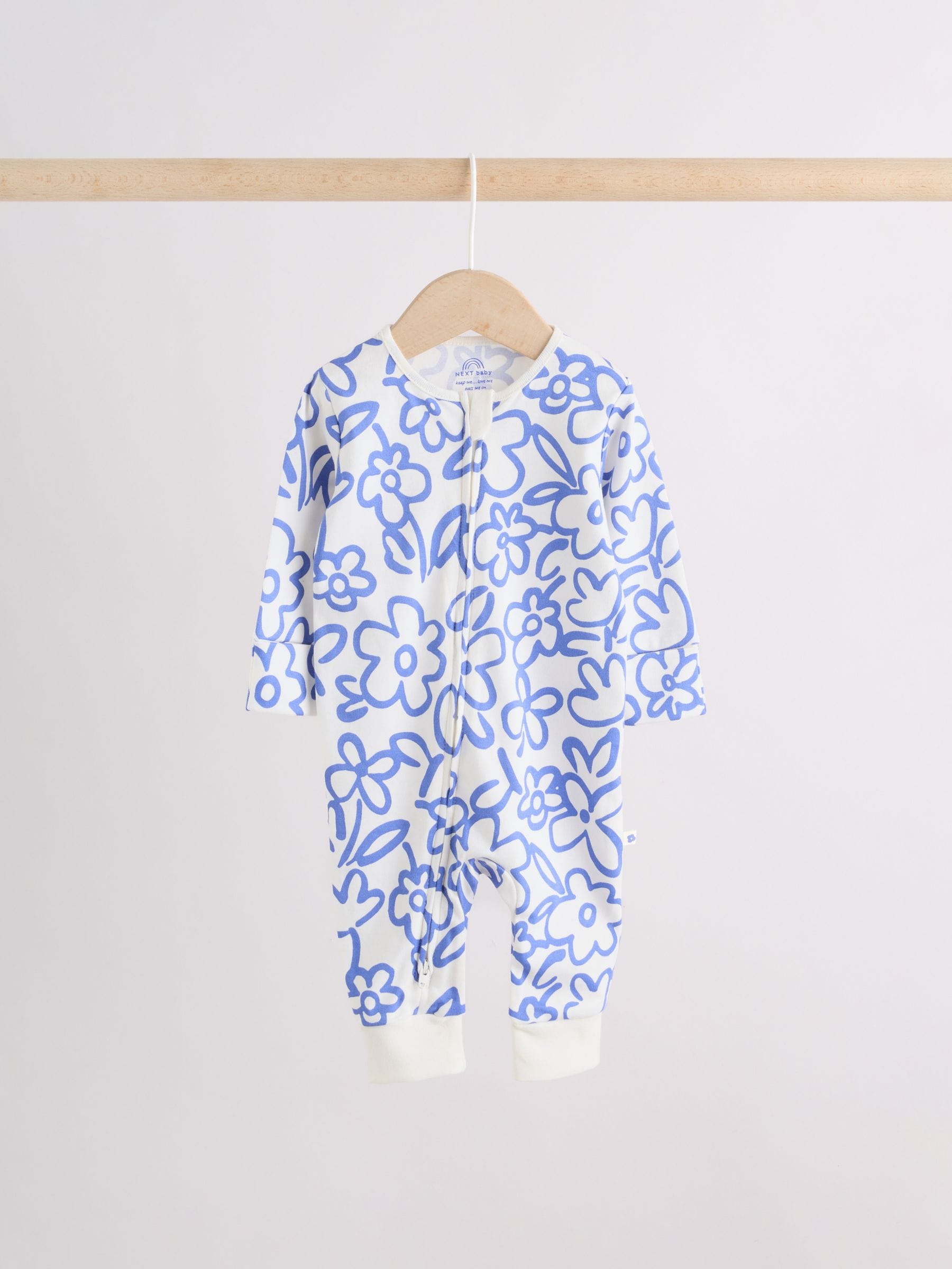 Blue Baby Sleepsuits 3 Pack (0mths-3yrs) image 6