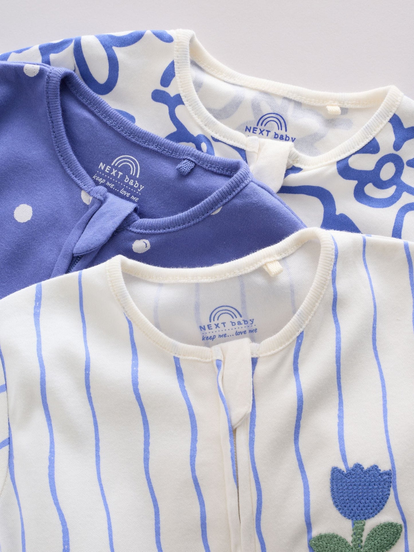 Blue Baby Sleepsuits 3 Pack (0mths-3yrs) image 8