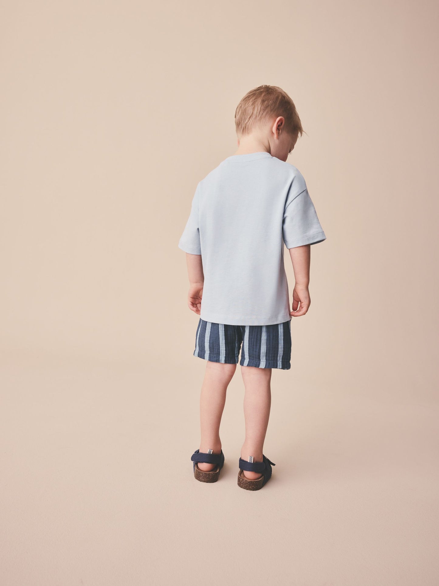 Dsiney Kidz - Blue/Navy Stripe Soft Textured Pull On Shorts (3mths-7yrs) image 3