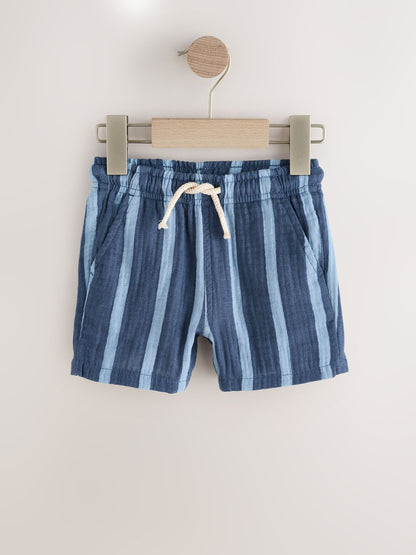 Dsiney Kidz - Blue/Navy Stripe Soft Textured Pull On Shorts (3mths-7yrs) image 4