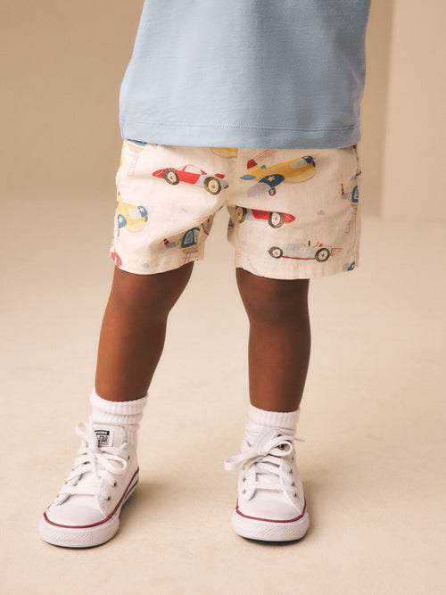 Multi Transport Linen Blend Pull On Shorts (3mths-7yrs) image 1