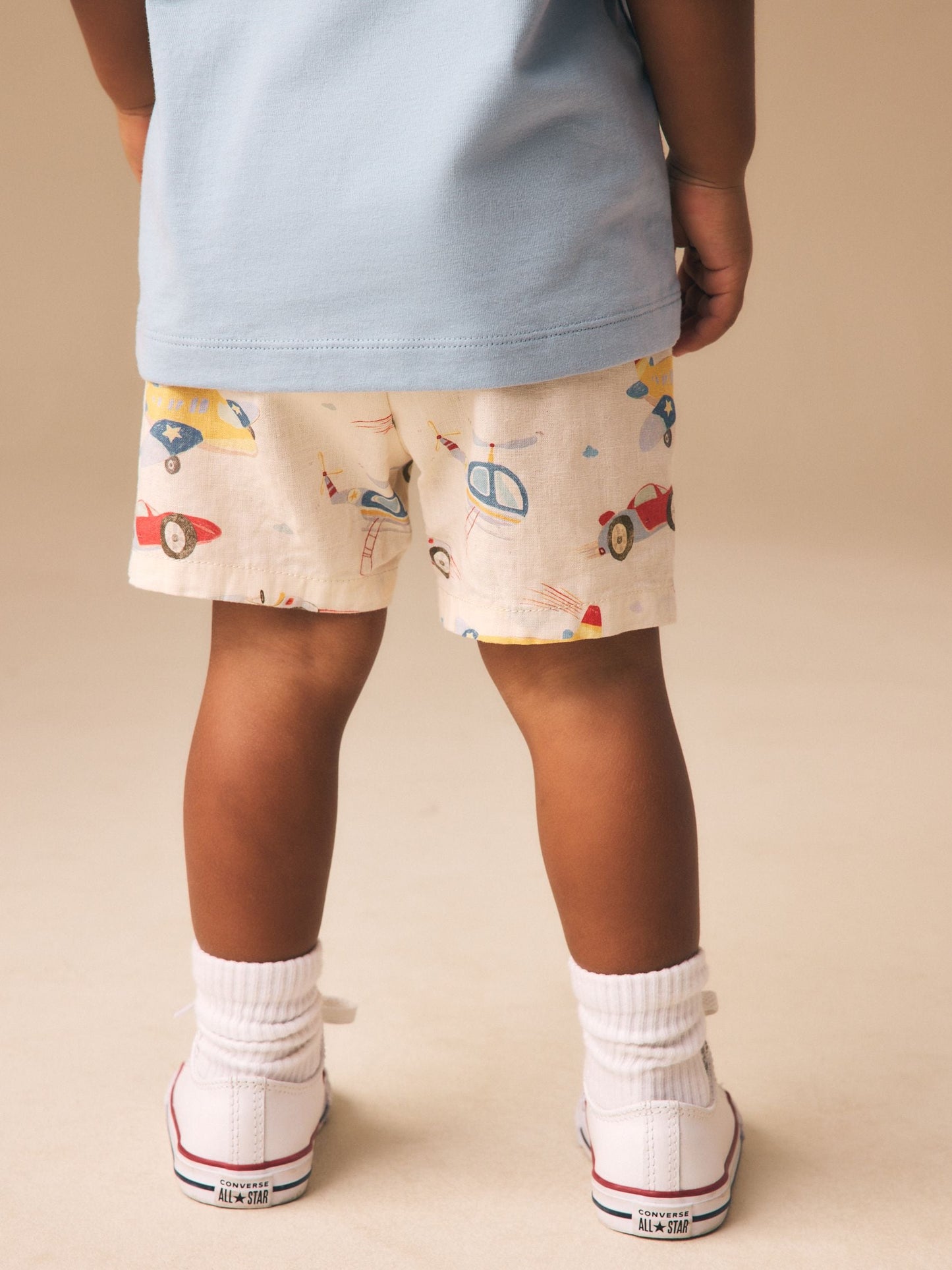 Multi Transport Linen Blend Pull On Shorts (3mths-7yrs) image 2