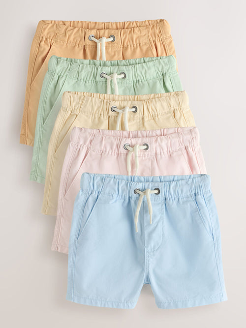 Orange/Yellow/Green/Pink/Blue Pull On Shorts 5 Pack (3mths-7yrs) image 1