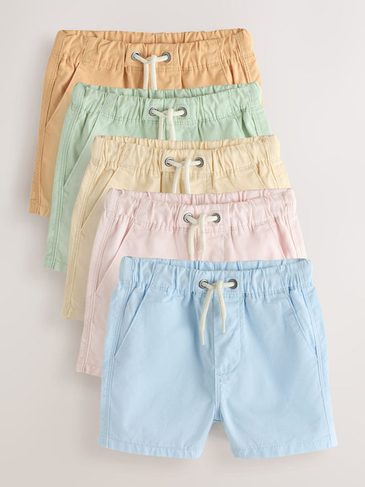 Orange/Yellow/Green/Pink/Blue Pull On Shorts 5 Pack (3mths-7yrs) image 1