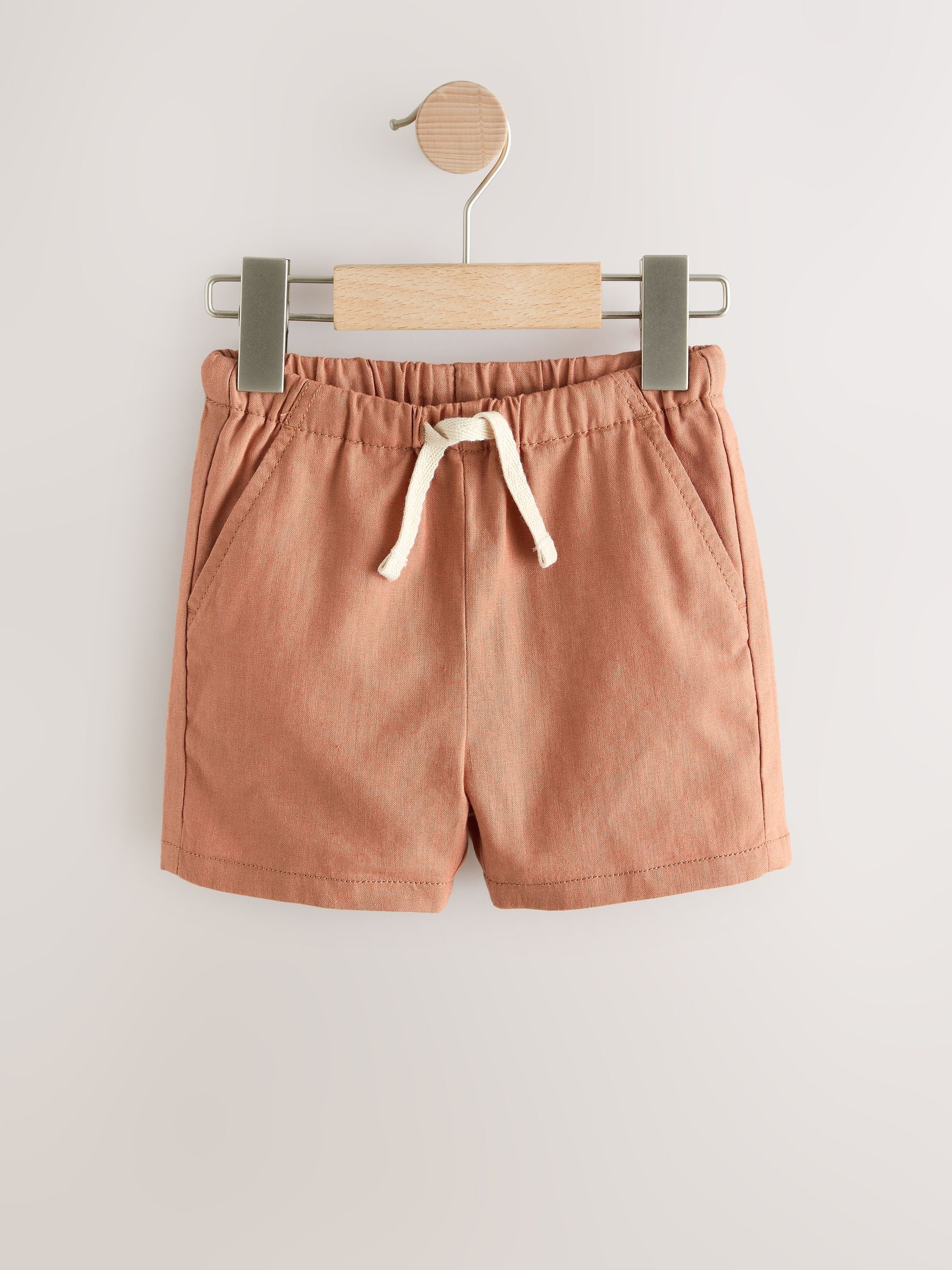 Dsiney Kidz - Rust Orange/Yellow/Stripe Linen Blend Shorts 3 Pack (3mths-7yrs) image 2
