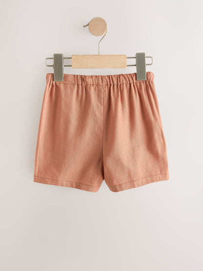 Dsiney Kidz - Rust Orange/Yellow/Stripe Linen Blend Shorts 3 Pack (3mths-7yrs) image 5