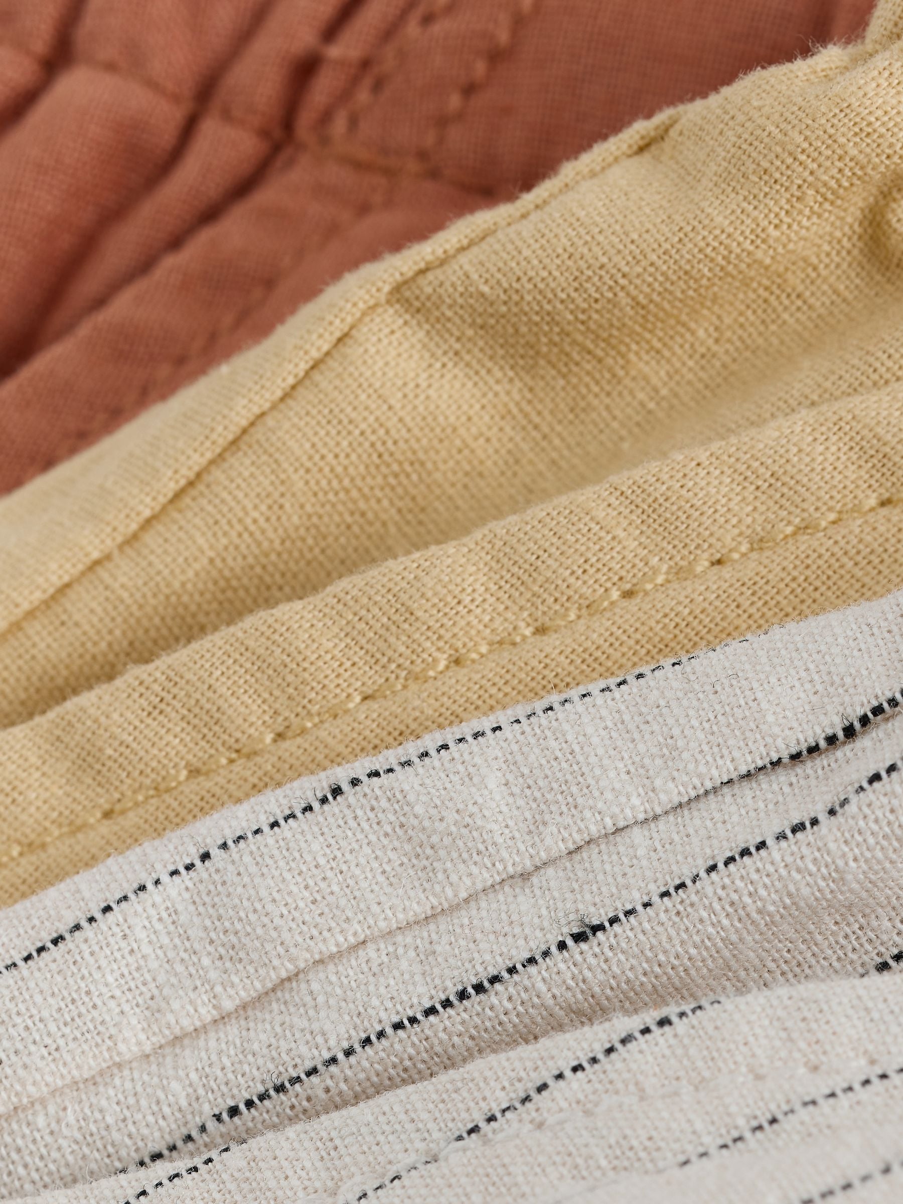 Dsiney Kidz - Rust Orange/Yellow/Stripe Linen Blend Shorts 3 Pack (3mths-7yrs) image 6