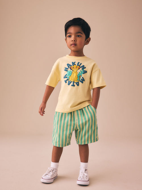 Green Stripe Pull On Jorts Shorts (3mths-7yrs) image 1