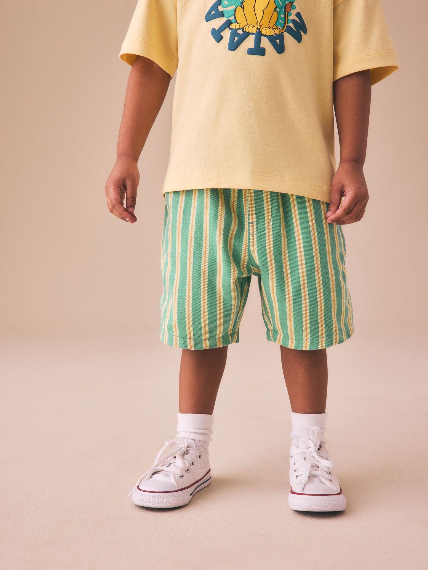 Dsiney Kidz - Green Stripe Pull On Bermuda Shorts (3mths-7yrs) image 3