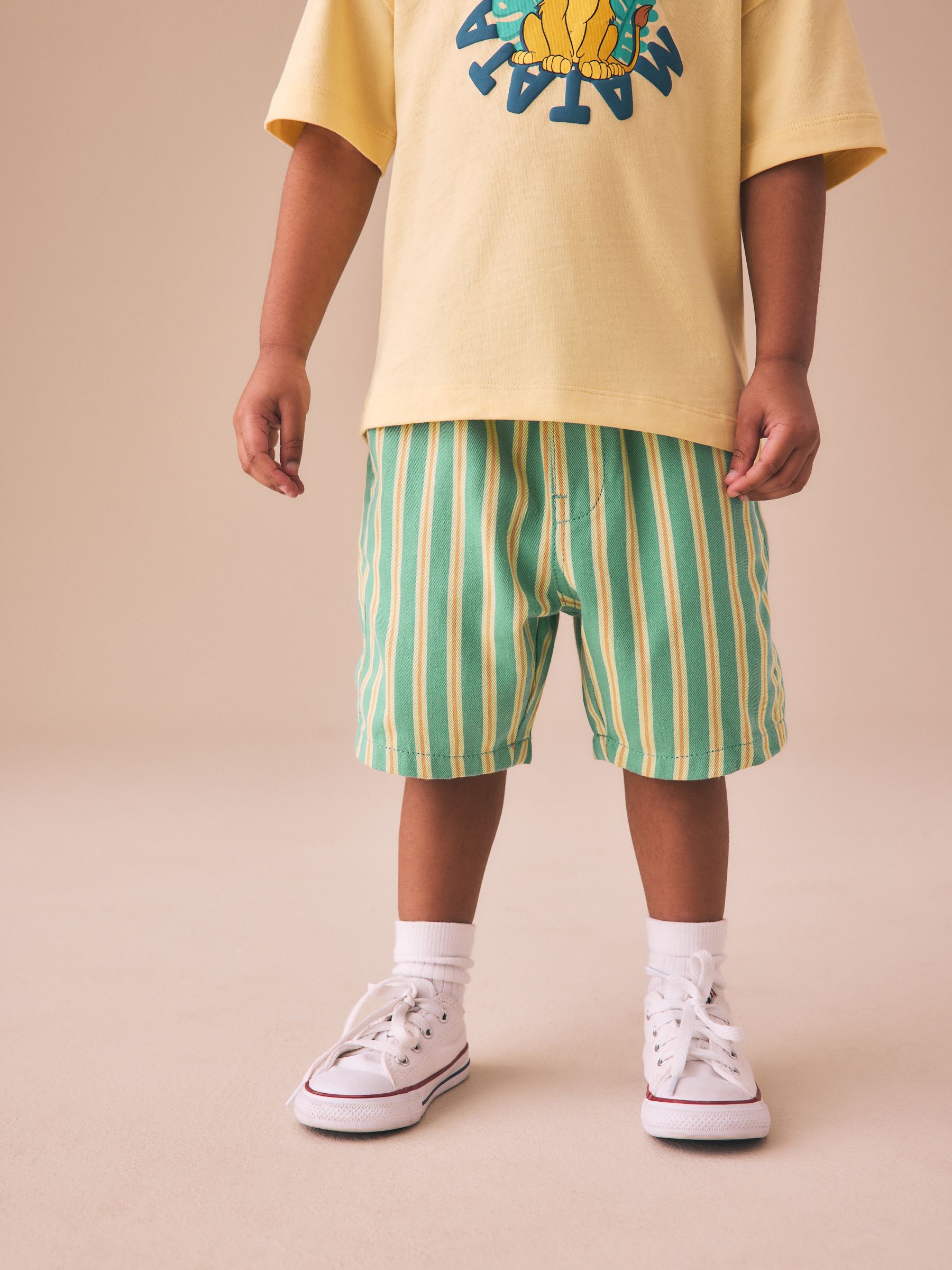 Dsiney Kidz - Green Stripe Pull On Bermuda Shorts (3mths-7yrs) image 3