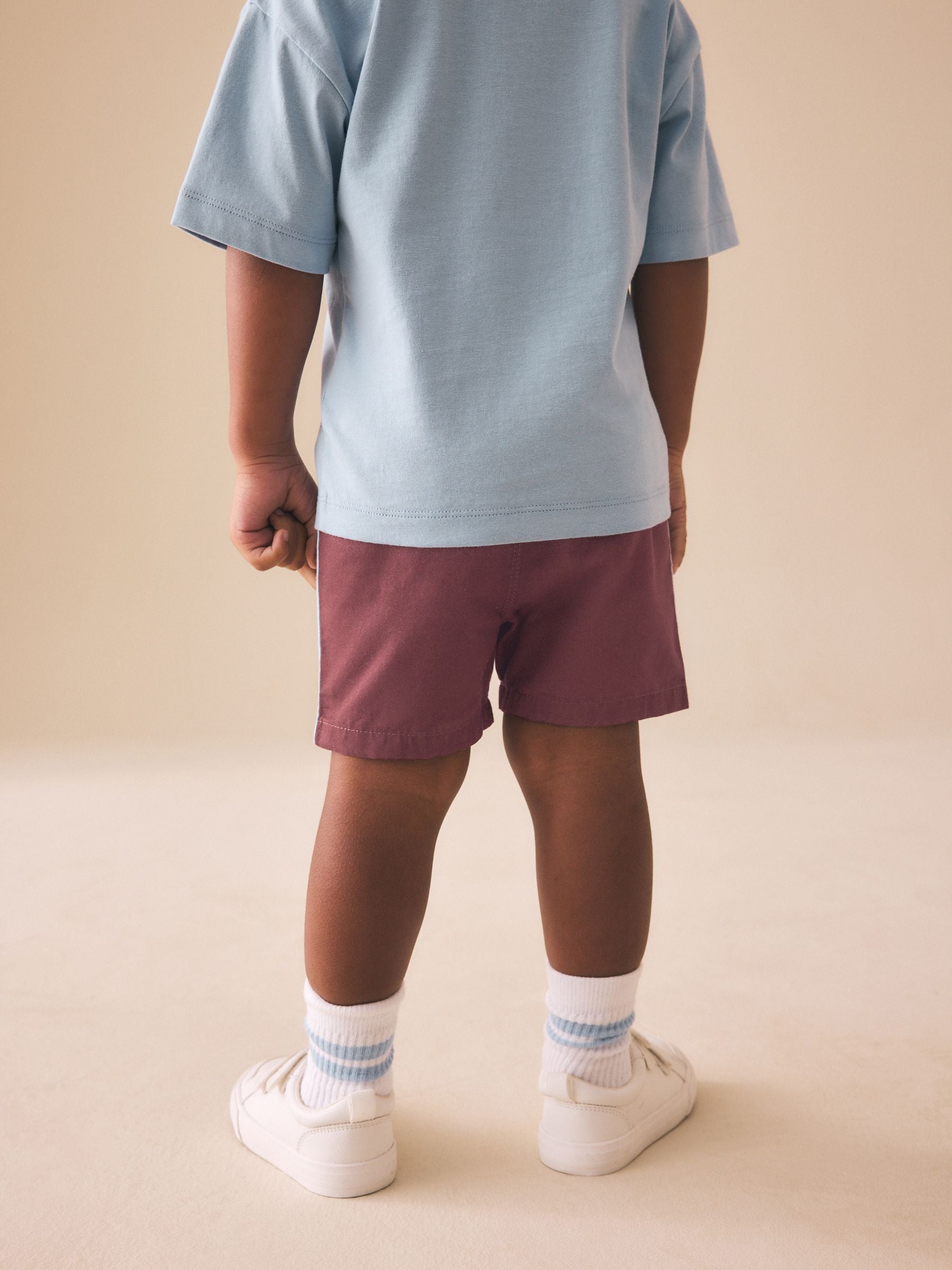 Dsiney Kidz - Burgundy Red Side Stripe Pull On Shorts (3mths-7yrs) image 2