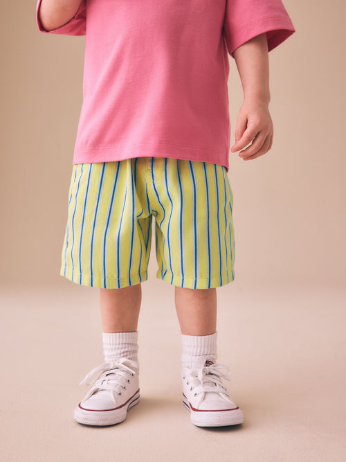 Yellow Stripe Pull On Jorts Shorts (3mths-7yrs) image 1