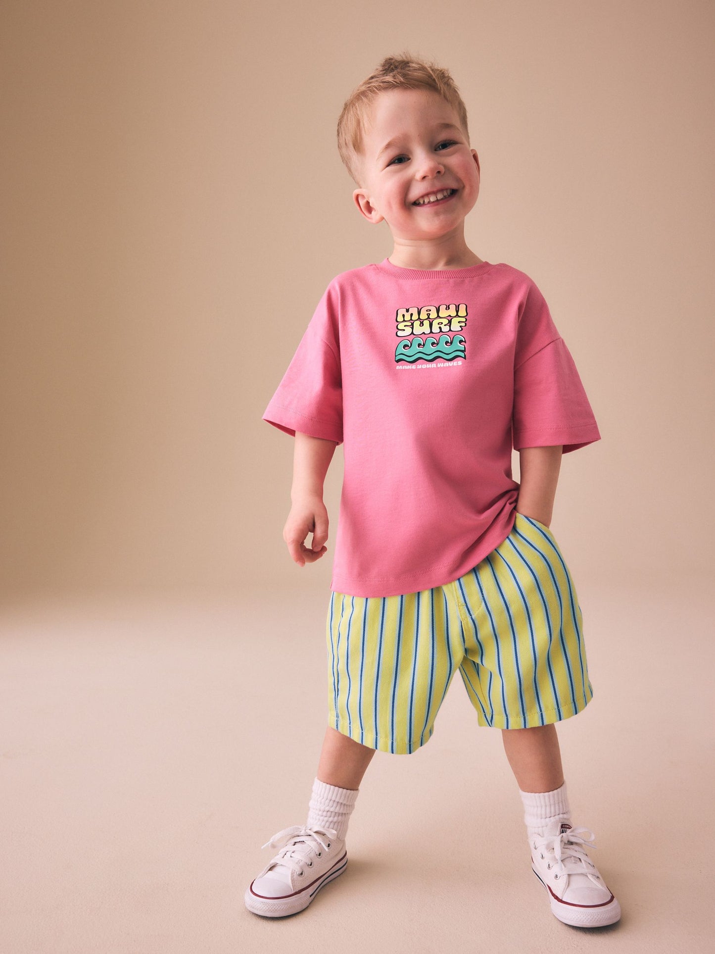 Dsiney Kidz - Yellow Stripe Pull On Bermuda Shorts (3mths-7yrs) image 2