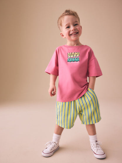 Dsiney Kidz - Yellow Stripe Pull On Bermuda Shorts (3mths-7yrs) image 2