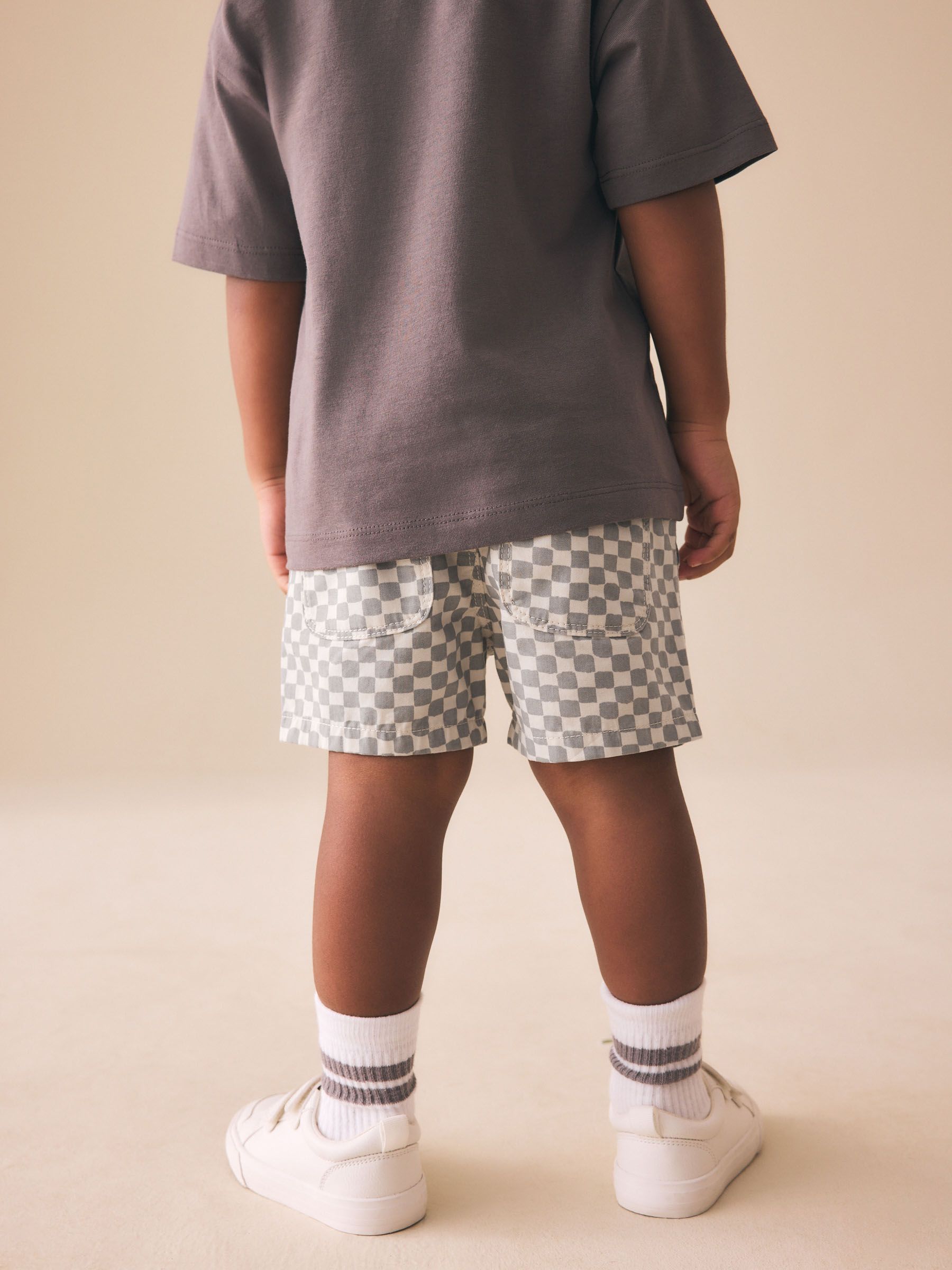 Dsiney Kidz - Neutral Checkerboard Pull On Shorts (3mths-7yrs) image 3