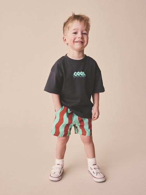 Red/Green Wavy Stripe Pull On Shorts (3mths-7yrs) image 1