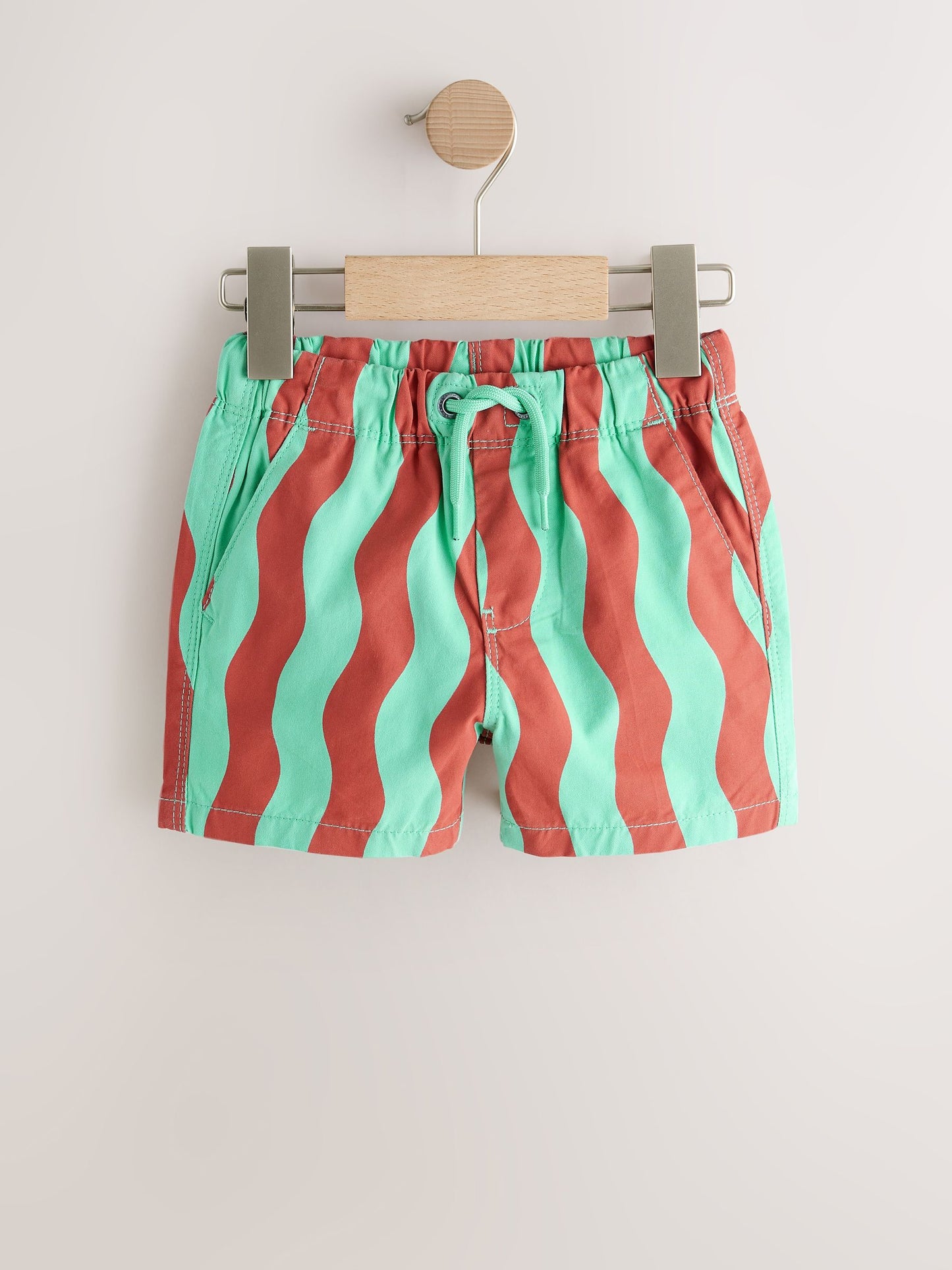 Red/Green Wavy Stripe Pull On Shorts (3mths-7yrs) image 4