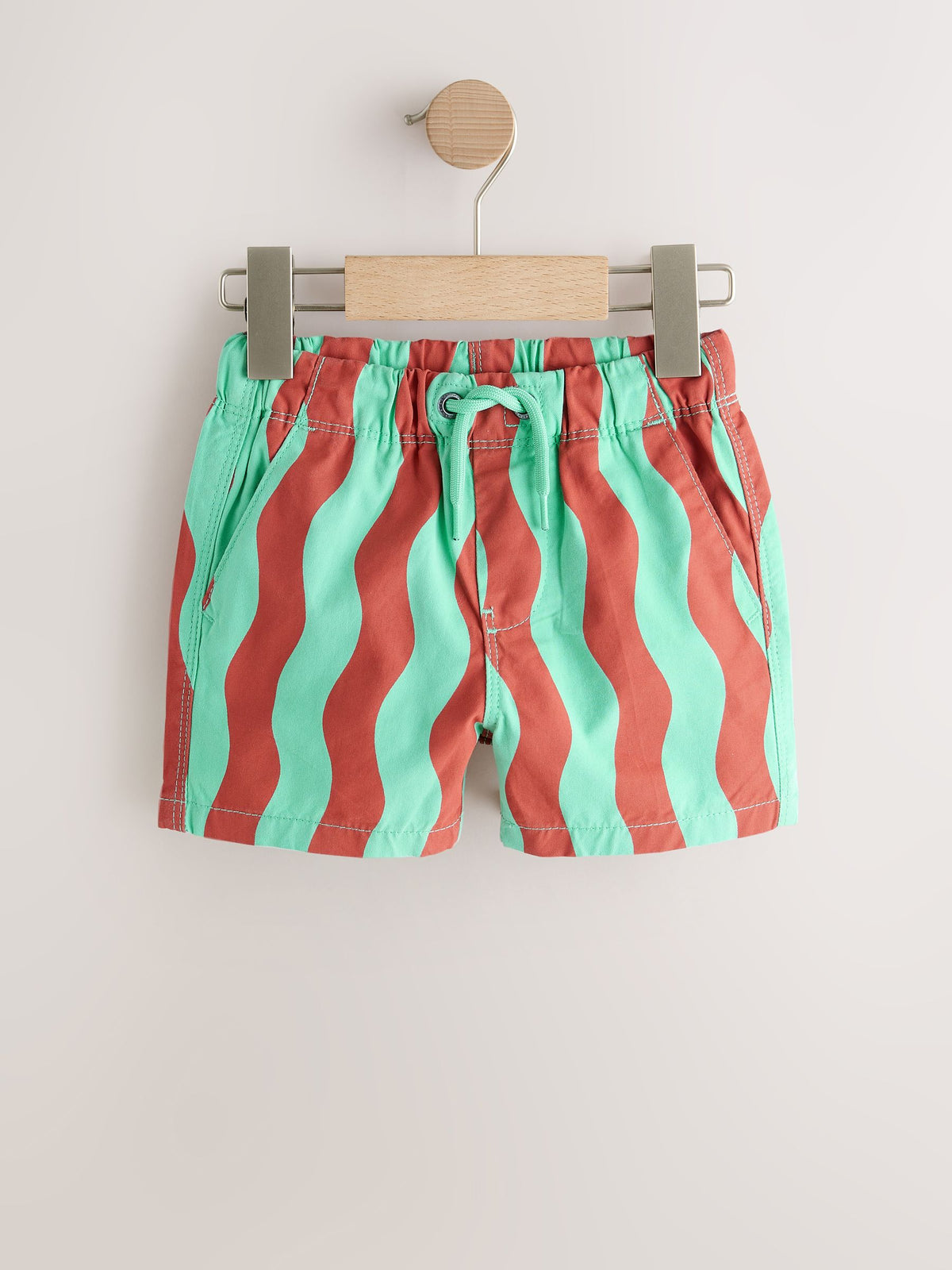 Red/Green Wavy Stripe Pull On Shorts (3mths-7yrs) image 4