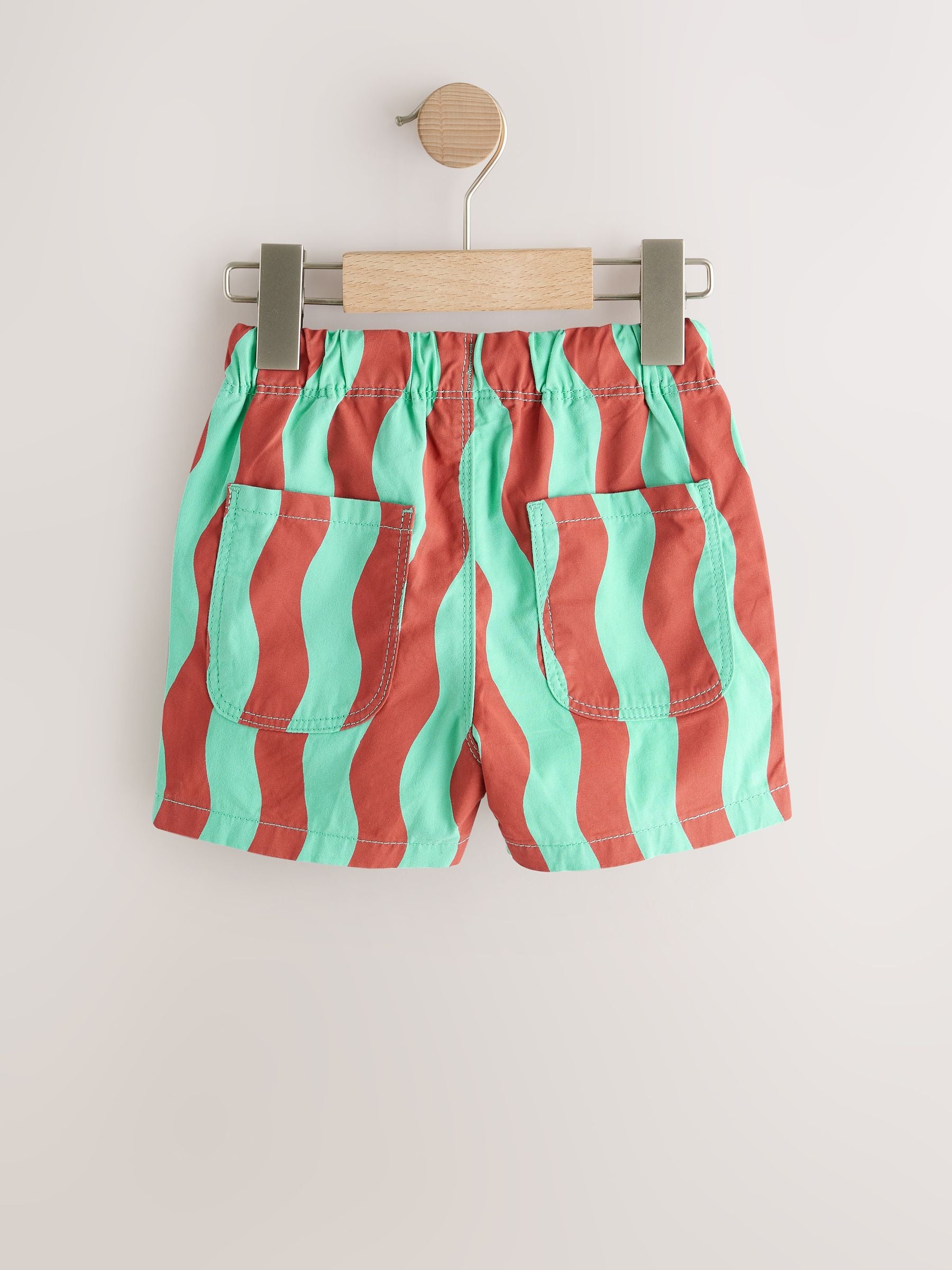 Red/Green Wavy Stripe Pull On Shorts (3mths-7yrs) image 5