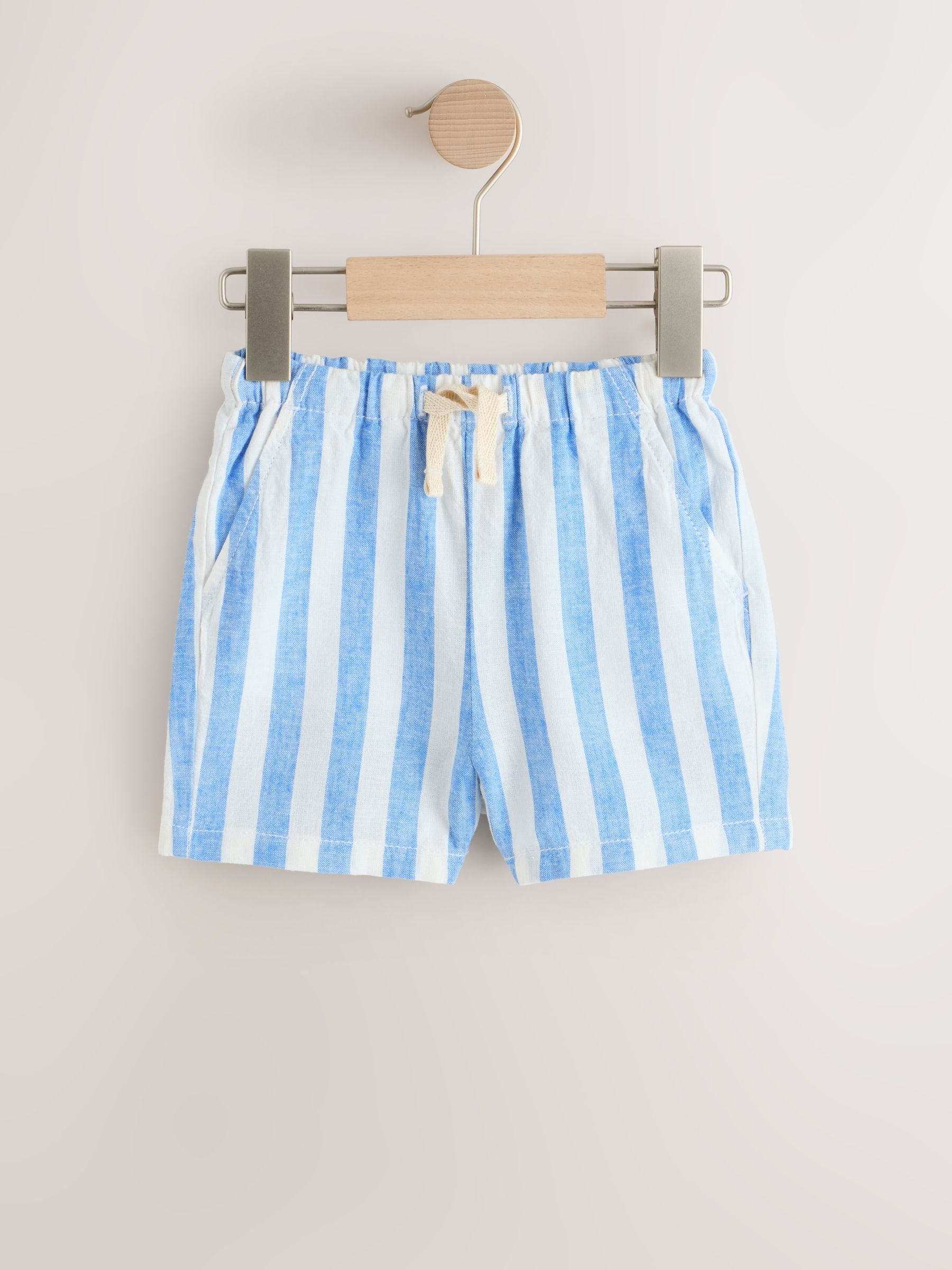 Dsiney Kidz - Navy/Blue Stripe Linen Blend Shorts 2 Pack (3mths-7yrs) image 2