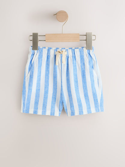 Dsiney Kidz - Navy/Blue Stripe Linen Blend Shorts 2 Pack (3mths-7yrs) image 2
