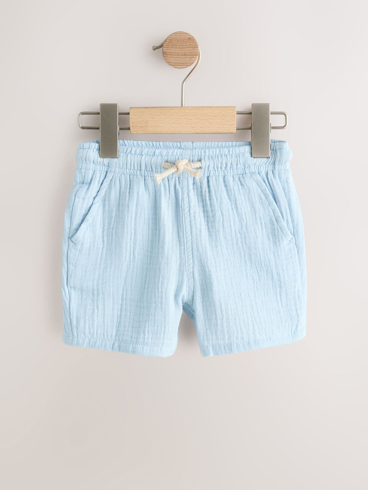 Dsiney Kidz - Neutral/Sage Green/Pale Blue Soft Textured Pull on Shorts 3 Pack (3mths-7yrs) image 3