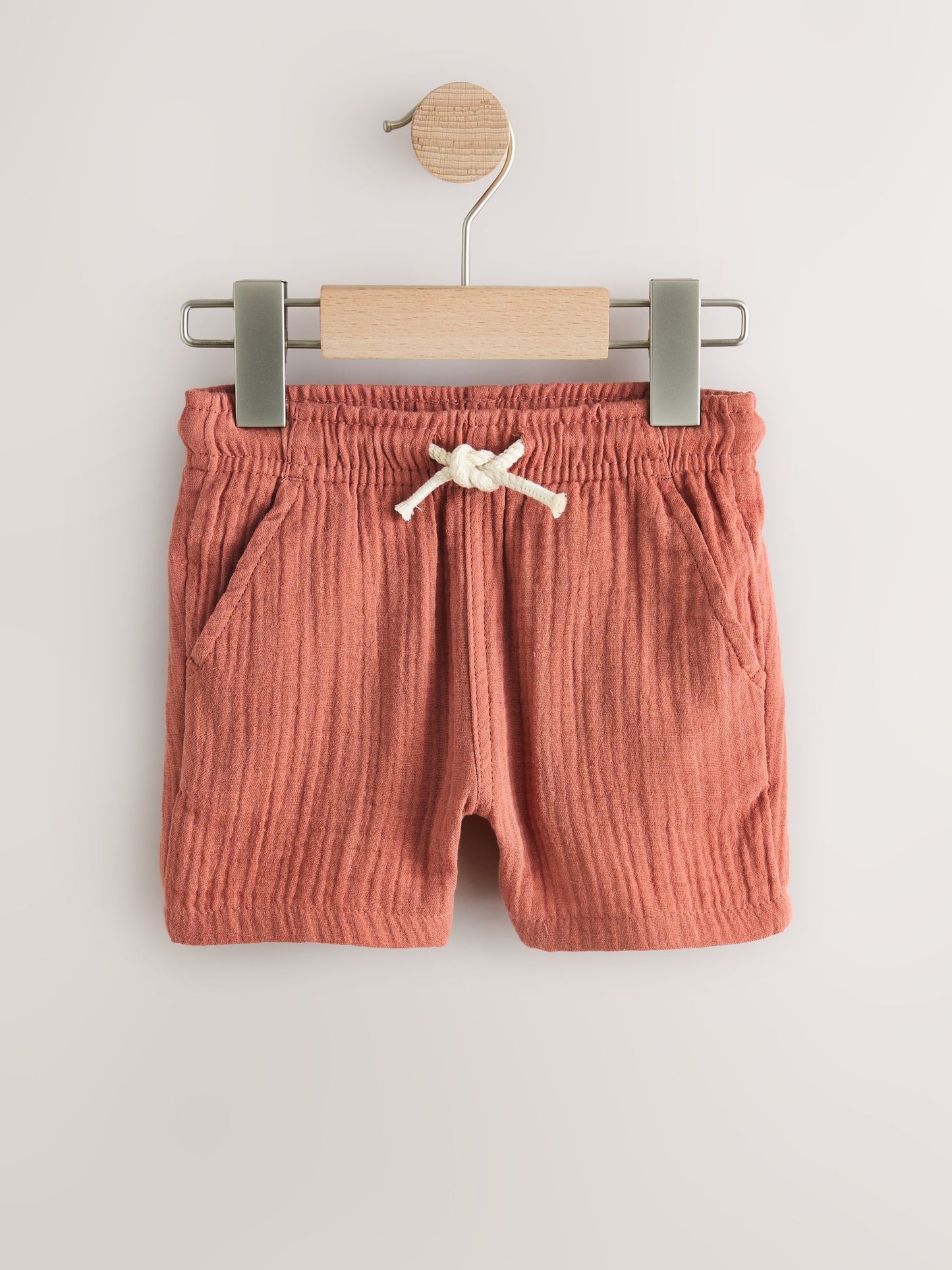 Dsiney Kidz - Neutral/Brown/Red/Blue/Sage Green Soft Textured Pull On Shorts 5 Pack (3mths-7yrs) image 2