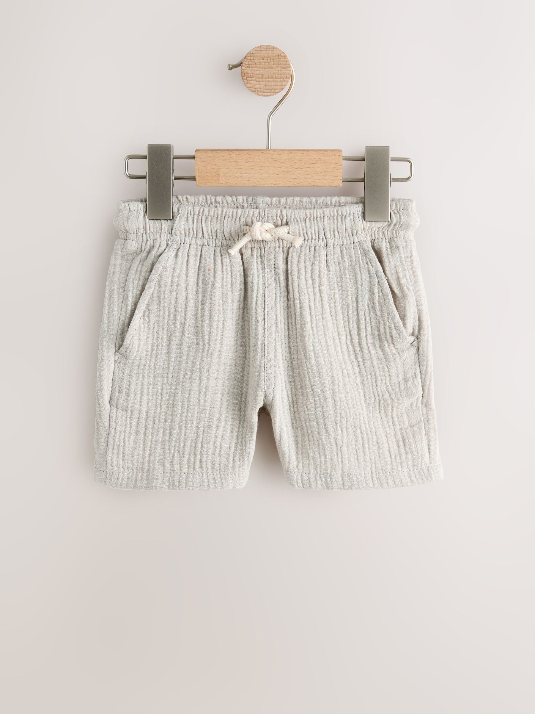 Dsiney Kidz - Neutral/Brown/Red/Blue/Sage Green Soft Textured Pull On Shorts 5 Pack (3mths-7yrs) image 5