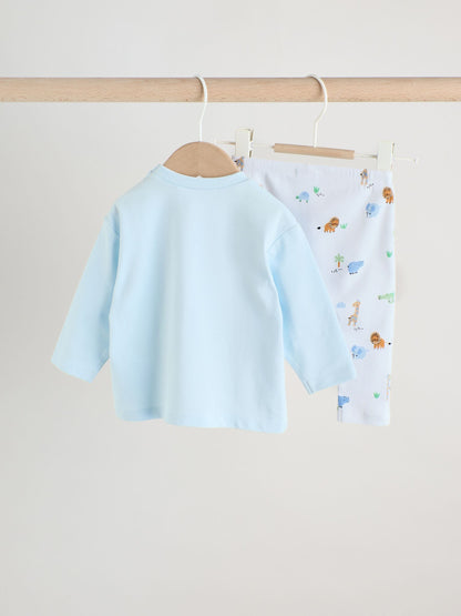 Blue Safari Baby Top and Leggings Set 2 Piece (0mths-3yrs) image 2