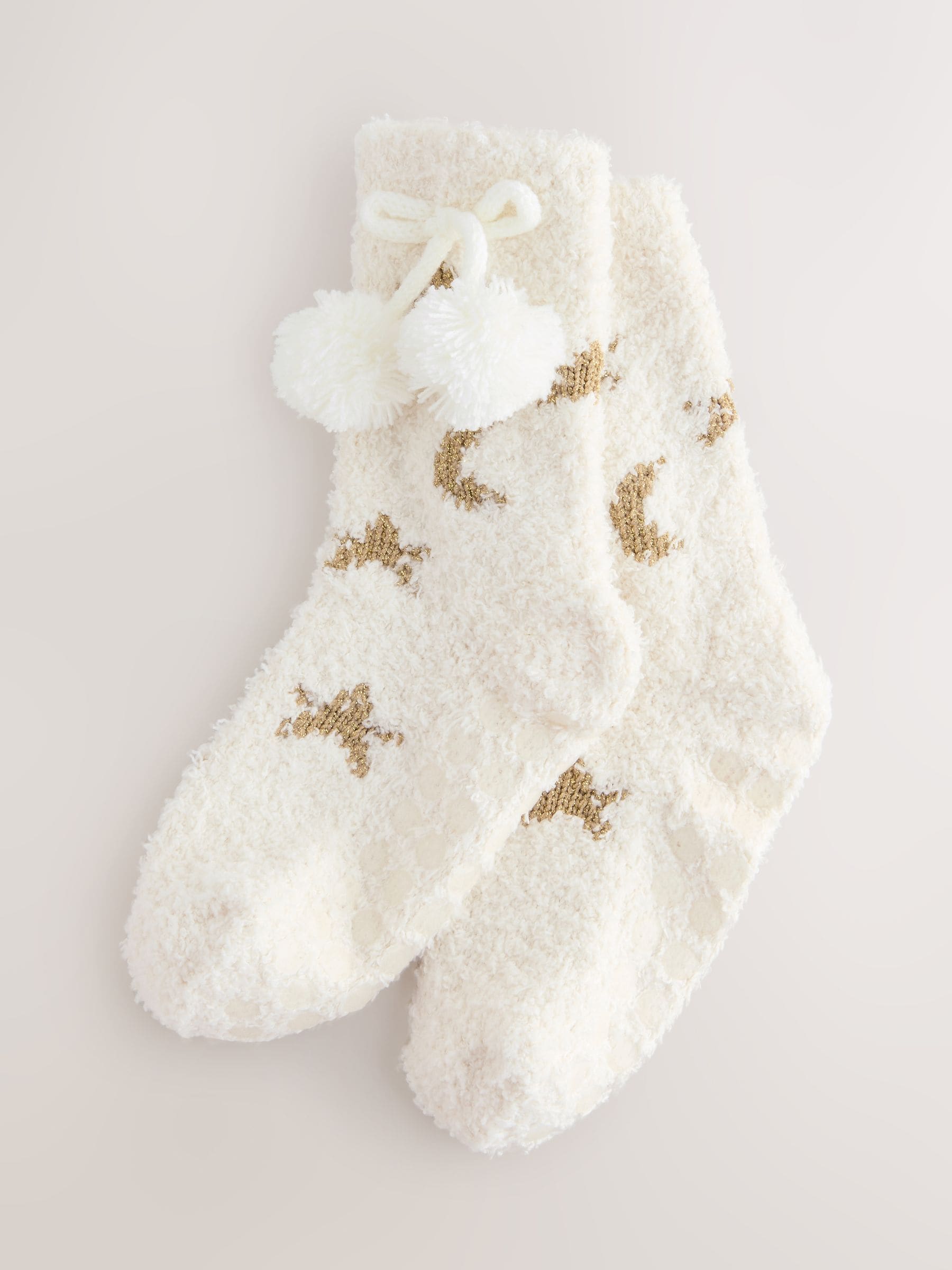 Natural Moon and Star Cosy Ankle Socks image 1