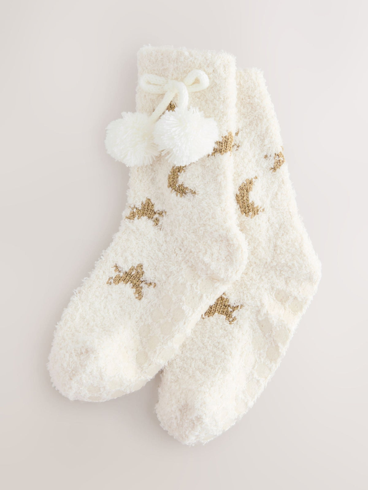 Natural Moon and Star Cosy Ankle Socks image 1