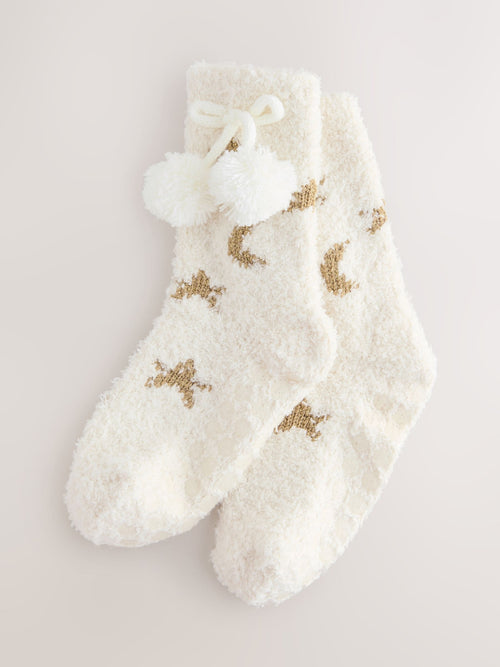 Natural Moon and Star Cosy Ankle Socks image 1