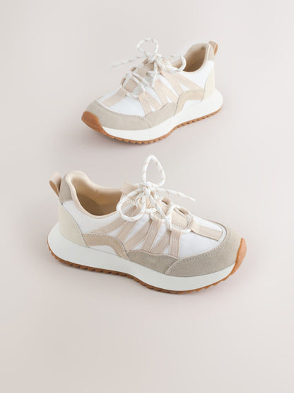 Neutral Lace- Up Trainers image 1