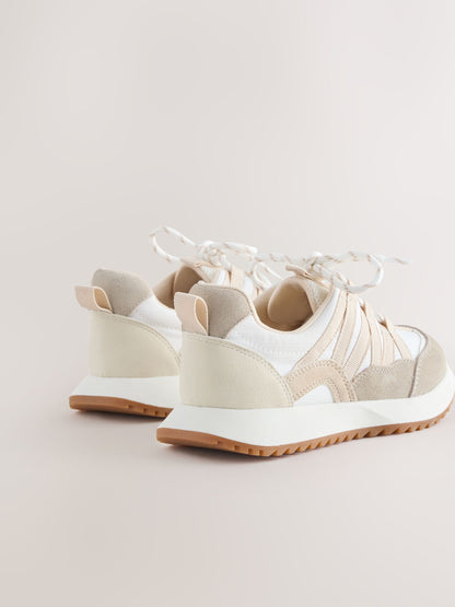 Neutral Lace- Up Trainers image 3