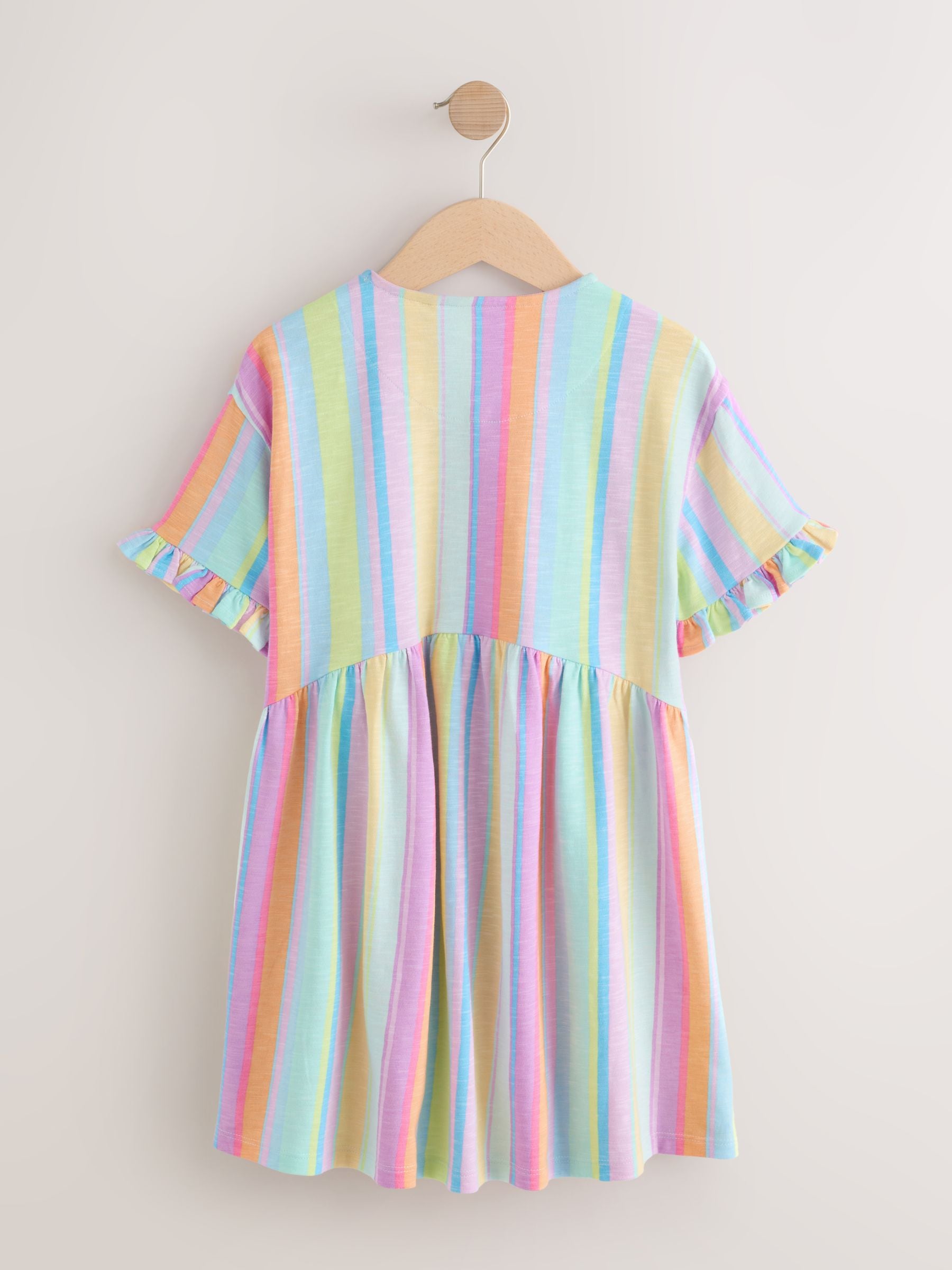 Rainbow Stripe Short Sleeve Jersey Dress (3-16yrs) image 5