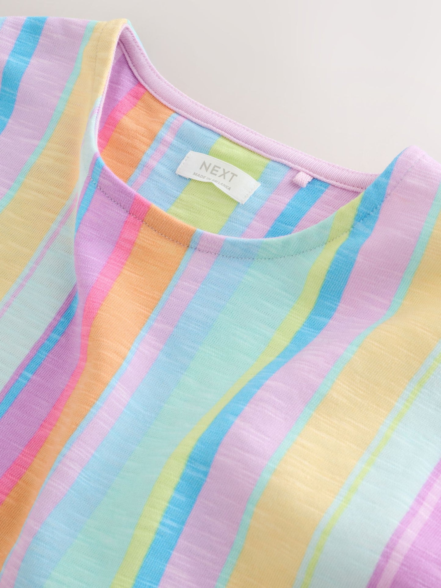 Rainbow Stripe Short Sleeve Jersey Dress (3-16yrs) image 6