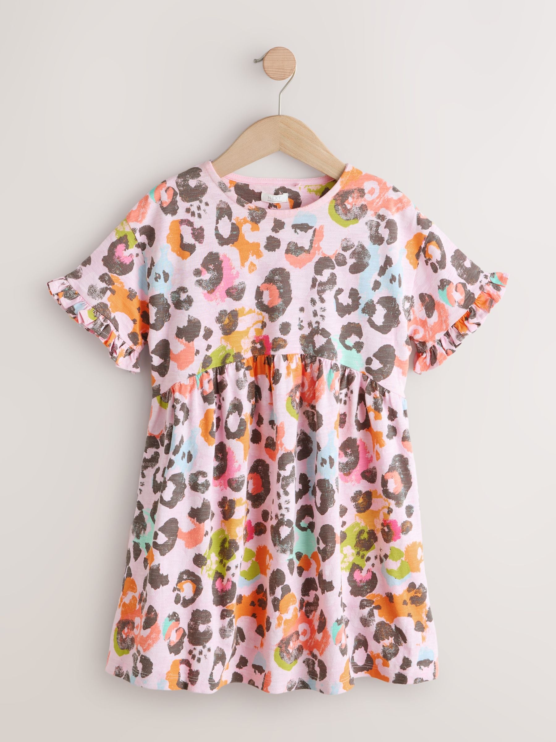 Pink Animal Short Sleeve Jersey Dress (3-16yrs) image 4