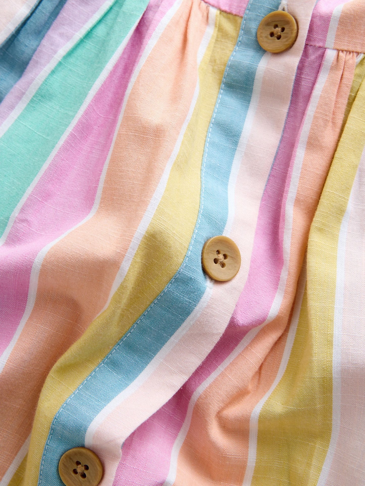Rainbow Stripe Short Sleeve Button Through Dress (3-16yrs) image 8