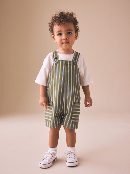 Khaki/Blue Dungarees (3mths-7yrs) image 1
