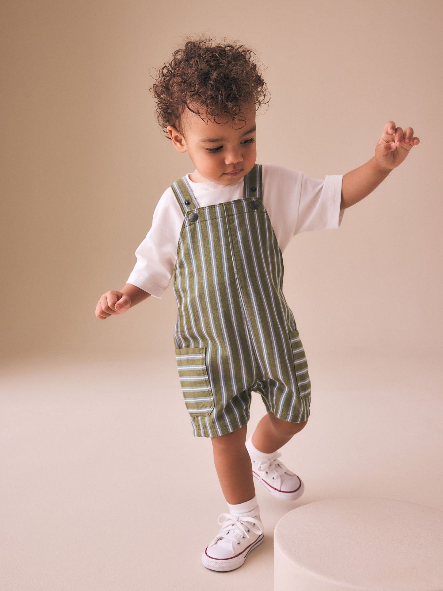 Khaki/Blue Dungarees (3mths-7yrs) image 2