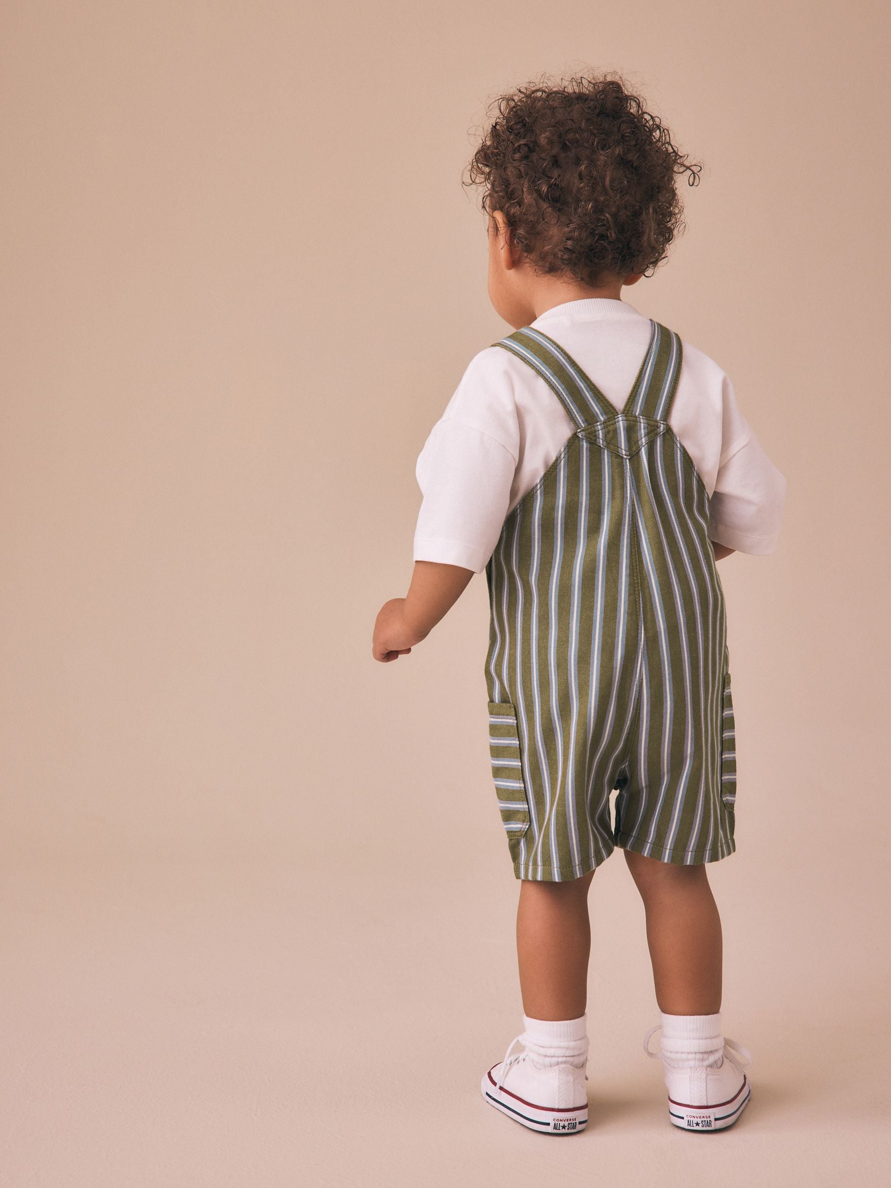Khaki/Blue Dungarees (3mths-7yrs) image 3
