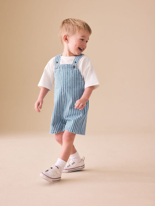 Stripe Denim Dungarees (3mths-7yrs) image 1