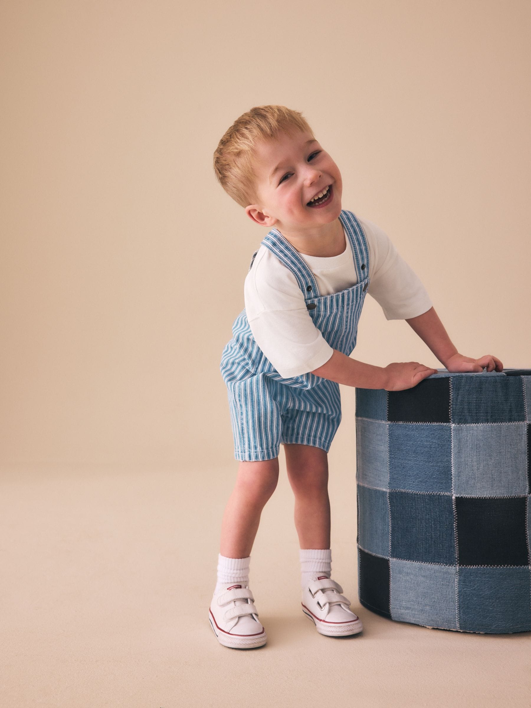 Stripe Denim Dungarees (3mths-7yrs) image 2